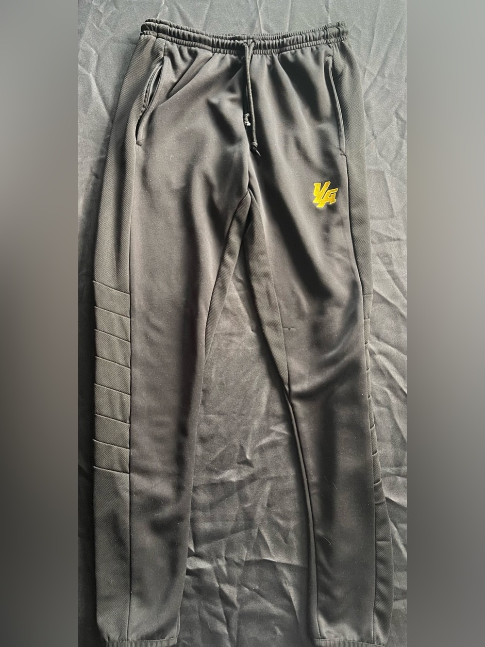 YoungLA Black Joggers with Yellow YL Logo